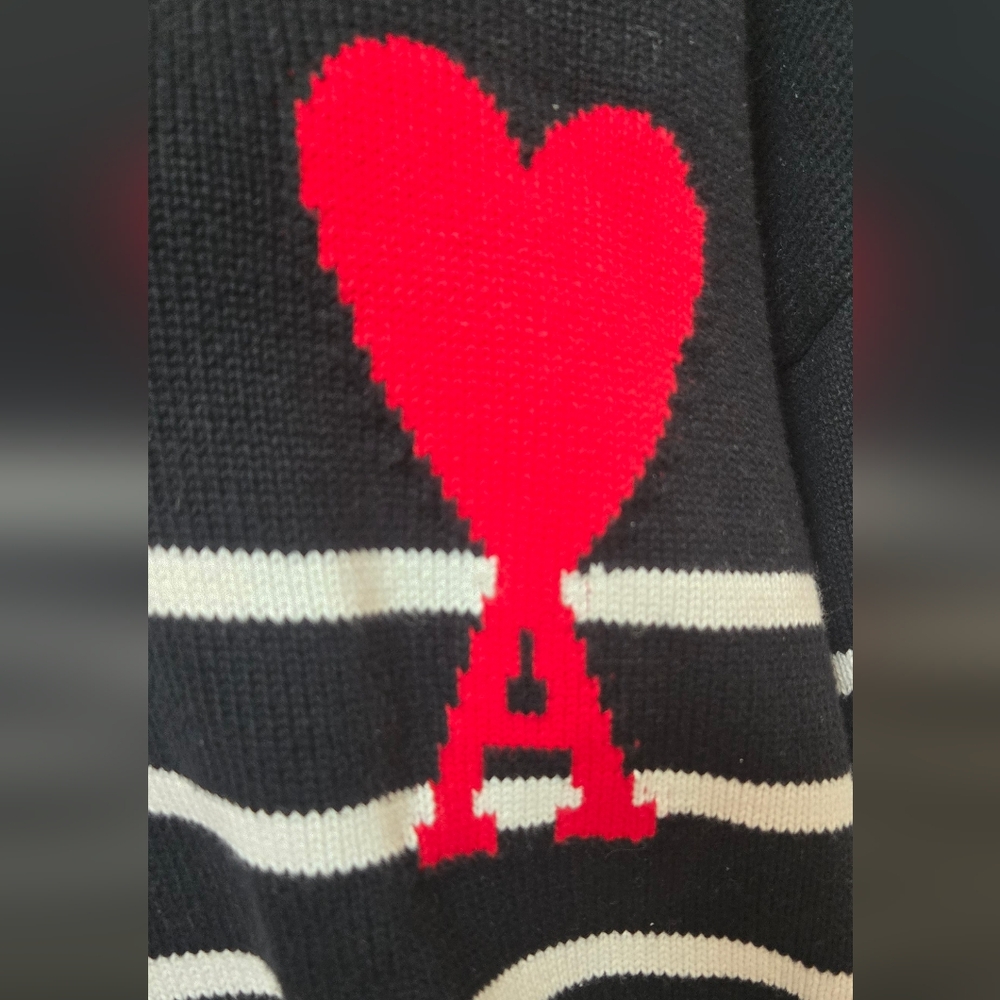 Ami De Coeur Striped Oversize Funnel Neck Sweater - Picture 6 of 9